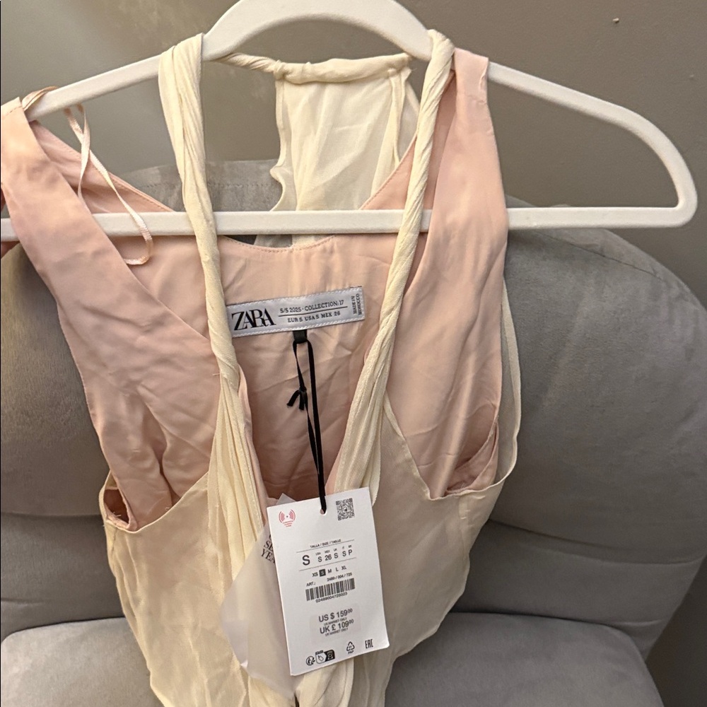 Zara Women's Cream and Pink Chemise